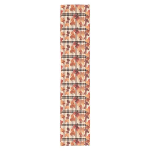 格子状秋紅葉 ショートテーブルランナー (正面)
