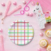 格子状紙プレート ペーパープレート (パーティー)