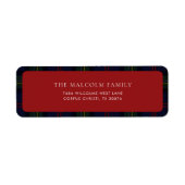 格子状素朴タータンチェック差出人住所 ラベル (正面)