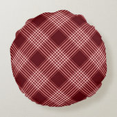 格子状赤と白の ラウンドクッション (裏面)