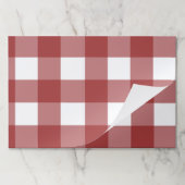 格子状赤と白紙ランチョンマット ペーパーパッド (折り畳み)