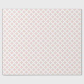 格子状赤面ピンクホワイトダイヤモンドグリッドパターンシック ラッピングペーパー (フラット)