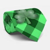 格子縞およびシャムロック ネクタイ (ロール)