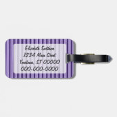 格子縞および水玉模様のフクロウV2 ラゲッジタグ (裏面横)