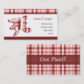 格子縞のしぶきのプロフィールカード: 赤レンガ色 名刺 (正面/裏面)