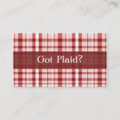 格子縞のしぶきのプロフィールカード: 赤レンガ色 名刺 (裏面)