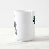 格子縞のアメリカヘラジカのコーヒー・マグ コーヒーマグカップ (中央)