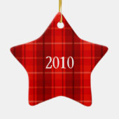 格子縞のオーナメント セラミックオーナメント (裏面)