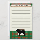 格子縞のクリスマスのLeonbergerの文房具 便箋 (正面/裏面)