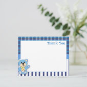 格子縞のサンキューカードの青いくま サンキューカード (スタンド正面)