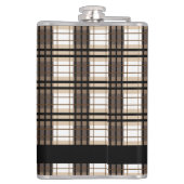 格子縞のシカのシルエットのフラスコ フラスク (裏面)