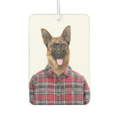 格子縞のシャツを着たドイツ人の羊飼い カーエアーフレッシュナー (正面)