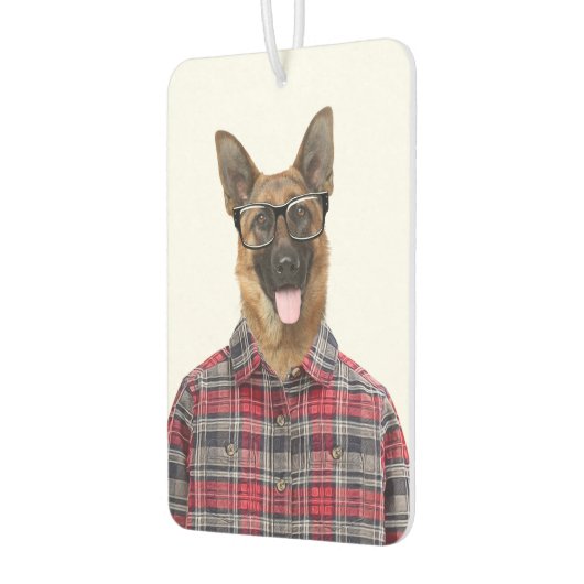 格子縞のシャツを着たドイツ人の羊飼い カーエアーフレッシュナー (左)