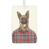 格子縞のシャツを着たドイツ人の羊飼い カーエアーフレッシュナー (裏面)