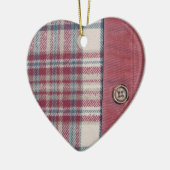 格子縞のシャツ セラミックオーナメント (左)