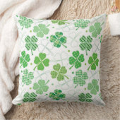 格子縞のシャムロック クッション (ブランケット)