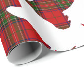 格子縞のスコッチテリア犬 ラッピングペーパー (ロールコーナー)