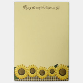 格子縞のヒマワリ4x6 ポストイット