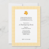 格子縞のピクニック感謝祭のパーティの招待状 招待状 (正面)