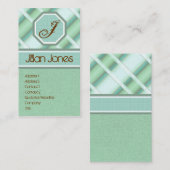 格子縞のファッションビジネスカード 名刺 (正面/裏面)