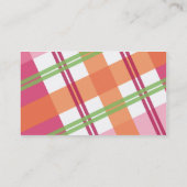 格子縞のプロフィールカードでかわいらしい 名刺 (裏面)