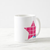 格子縞のマゼンタ3 コーヒーマグカップ (正面右)