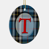 格子縞のモノグラムか写真のオーナメント セラミックオーナメント (右)