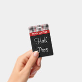 格子縞の布製ホールパス バッジ (手持ち)