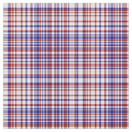 格子縞の布 – 赤い白と青44 ファブリック (クローズアップ)