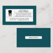 格子縞の歯科医院 名刺 (正面/裏面)