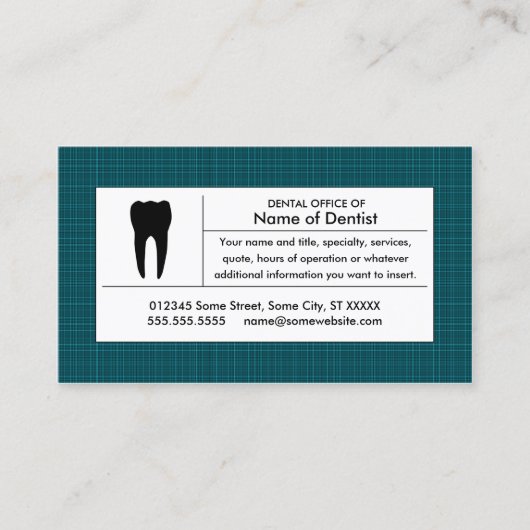 格子縞の歯科医院 名刺 (正面)