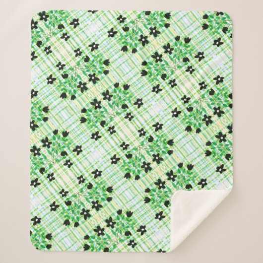 格子縞の毛布 シェルパブランケット (正面)