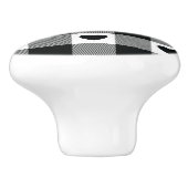 格子縞の水牛の白黒ハートパターン セラミックノブ (側面)