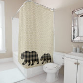 格子縞の水牛はダイヤモンドの形パターンに関係します シャワーカーテン (インサイチュ)