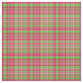 格子縞の生地 – ネオングリーンとピンク25 ファブリック (見本)