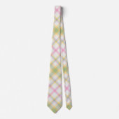格子縞の男性のタイ – 数々の春の色{S2D18} ネクタイ (正面)