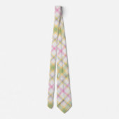 格子縞の男性のタイ – 数々の春の色{S2D18} ネクタイ (裏面)