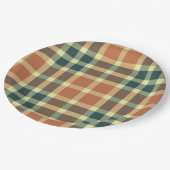 格子縞の紙皿 ペーパープレート (アングル)