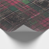 格子縞の素朴な木製の休日のクリスマスの包装紙 ラッピングペーパー (角)