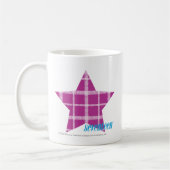 格子縞の紫色3 コーヒーマグカップ (左)