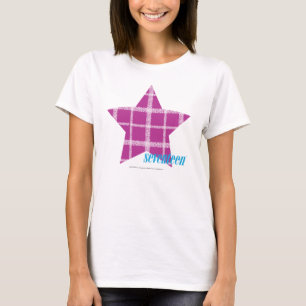 格子縞の紫色3 Tシャツ