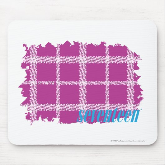 格子縞の紫色4 マウスパッド (正面)