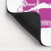 格子縞の紫色 マウスパッド (コーナー)