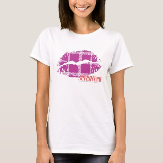 格子縞の紫色 Tシャツ (正面)