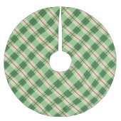 格子縞の赤と緑のタータンチェック市松模様に ブラッシュドポリエステルツリースカート (正面)