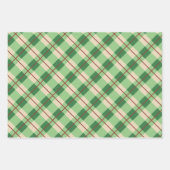 格子縞の赤と緑のタータンチェック市松模様に ラッピングペーパーシート (正面)