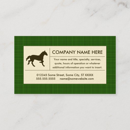 格子縞の馬 名刺 (正面)
