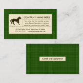 格子縞の馬 名刺 (正面/裏面)