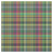 格子縞の黄色いピンクの緑のデザイン ファブリック (見本)