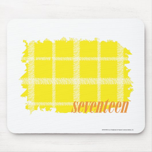 格子縞の黄色3 マウスパッド (正面)